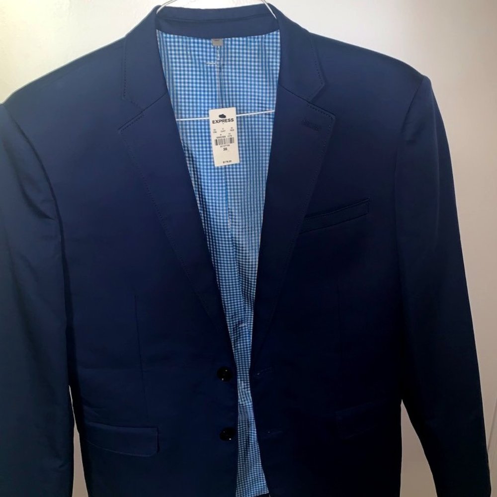 Express Navy Blue Slim Sport Coat 38S